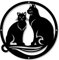 Katze silhouette Wanddeko Metall Schwarzer,Haus Garten Deko,Mimalistische wanddekoration wandbilder Wandkunst Hängende Dekoration 30×30 CM (G)