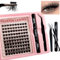 Juego de 100 extensiones de pestañas postizas individuales, 8-16 mm, con pegamento para pestañas y pinzas para principiantes, reutilizables, 20 unidades