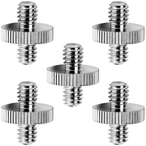 Visxcnu 5PCS Adaptateur Vis Caméra,Vis Adaptateur Caméra Vis Standard 1/4 mâle à 1/4 Adaptateur mâle fileté,Caméra Vis trépied Adaptateur Convertisseur pour Appareil Photo/Monopode/Trépied