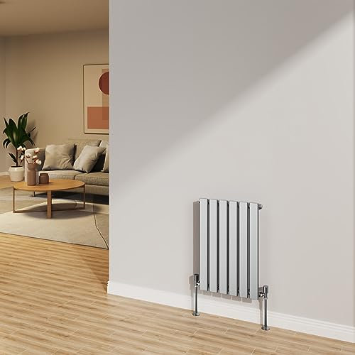 NRG 600x408mm Cromato Radiatore Orizzontale Flat Panel Bagno Designer Single Rad Riscaldamento Centralizzato