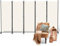 Hebitod Raumteiler auf Rollen, 5 Teilig Klappbar Freistehend Trennwand Paravent, Raumtrenner für Wohnzimmer,Schlafzimmer，Umkleide Sichtschutz Wand, 284x181cm|Beige