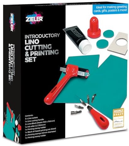 Introductory Lino Cutting & Printing Set | Ideal for Beginners | by Zieler®