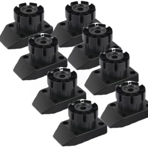 Dajiaxingxing Lot de 8 pieds d'armoire, hauteur réglable de 50 à 70 mm, pieds réglables en plastique, pour armoires de cuisine et de salle de bain Noir