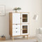 Bulliing Highboard OTTA Braun&Weiß 85x43x125 cm Wohnzimmerschrank Sideboard Flur Schrank Wohnzimmer Highboard Wohnzimmer Massivholz Kiefer