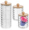 SZSIQI 3 STK Wattestäbchen Behälter, Wattepadspender, Wattepads Aufbewahrungsbox, Bathroom Organizer Dosen mit Deckel für Badezimmer Schminktisch Kosmetik Ohrenstäbchen Haargummi Qtips Bad Organizer