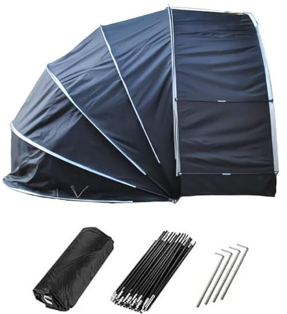 HDMOZUYT Bike Tent Hanging 2 in 1 Bike Shed with Double Doors for 2-5 Bikes Outdoor Shed Bike Storage,Green (Black)