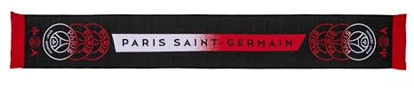 PSG Schal, offizielle Kollektion von Paris Saint-Germain, Größe 140 cm, Schwarz , 140