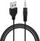 GBULTR USB to 3.5mm Jack Cable Type A Male AUX Audio Stereo Cable Sync & Charge Cord Compatible with MP3/MP4 Car Audio Video Recorders Pocket Speakers - 0.8m Silver-Plated Connectors
