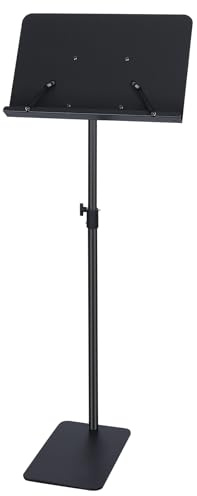 Zreephy MS01-S Notenständer, platzsparend, professionell, höhenverstellbar, Metall, Schwarz, Größe S
