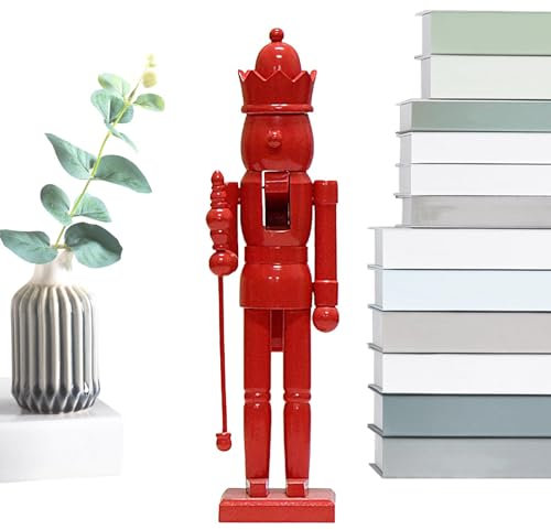 Home Fireplace Nutcracker Ornament, Christmas Wooden Nutcracker, Plain Nutcracker Decorations, Minimalist, Traditional Wooden Nutcracker for Home, Living Room, Bookshelf