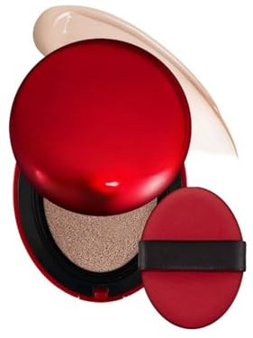Red Cushion Foundation, Long-Lasting, Cushion Foundation Makeup for Glass Skin, Semi-Matte, Buildable Coverage, for All Skin Types (24W)