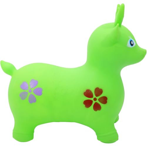 JOINPAYA Inflatable Toys Animals Children's Toys Animal Bouncy Toy Bouncing Toy Jumping Toy for Bouncy Animal Children Toy Bouncing Deer for Kid Pvc Green