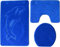 Ilkadim Export 3-teiliges Badset WC Delphin Muster einfarbig, Badteppich 55x85cm, WC-Vorleger mit Ausschnitt für Stand-WC (Royalblau)