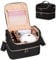 Nail Polish Organiser, Nail Varnish Storage Box Holds 45 Bottles Nail Polish & Nail Lamp, Nail Tech Travel Case, Nail Kit Carrying Bag for Nail Stuff & Manicure Tools (Whole Black, 45 Slots)