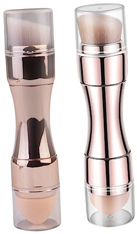 OHPHCALL 2stücke Teiliges Multifunktionales Kosmetikpinsel Make-up Puder- Lidschatten Blush-pinsel Für Präzise Anwendung Für Zuhause Und Unterwegs Gold Und Roségold
