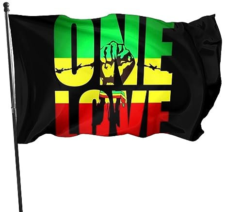 Amo Il Rastafari Rasta Reggae Bandiera Da Cortile Divertente Bandiera Decorativa Bandiera Da Giardino Per Patio Interni Casa 90X150Cm