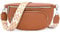 Rorimyth kleine Bauchtasche Damen Braun umhängetasche Damen klein Veganes Leder gürteltasche Handtasche Crossbody Bag