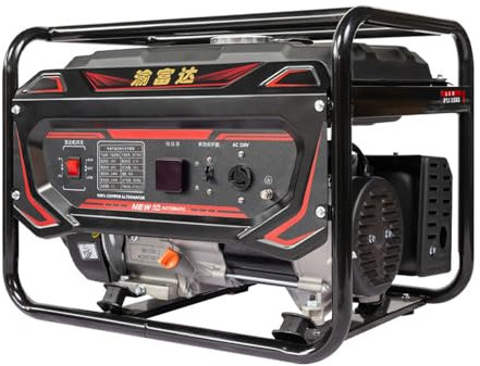 KX-ENERGIE 5000 Watt Notstromaggregat Stromerzeuger Stromaggregat Benzinmotor mit 6,8 PS, 4-Takt, 25 L Tank,luftgekühlt, 220V/380V,Seilzugstart/Batteriestart, Ölmangelsicherung, Voltmete