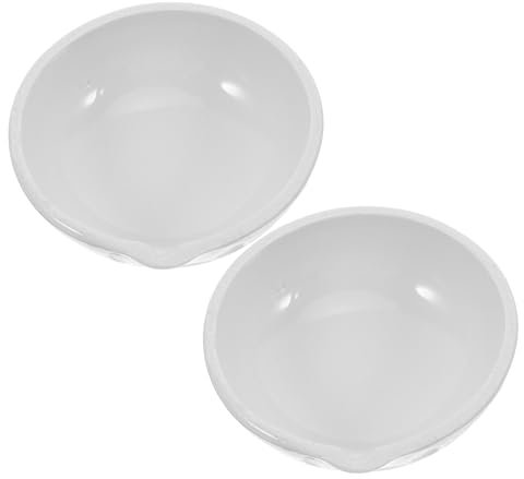 OUNONA 2 Stück Keramik Verdampfungsschale 100mm Hitzebeständig Weiß Labor Verdampfungsbecken Mit Ausguss Für Chemische Experimente Und Laboreinsatz