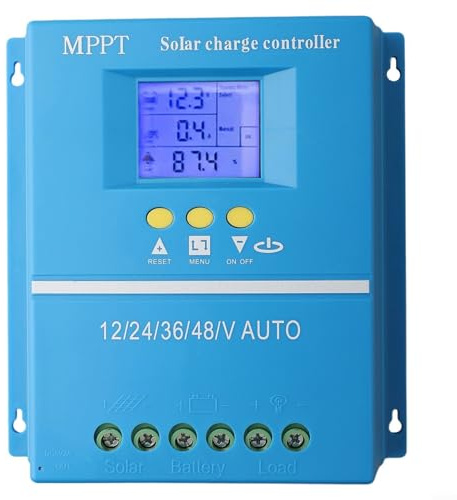 EpheyFIF 80A 100A 12V-48V For MPPT Solar Charge Controller PV Charger Controller, Solar Charge Controller 100A 80A LCD Display Dual USB Port Battery Charger (100A)
