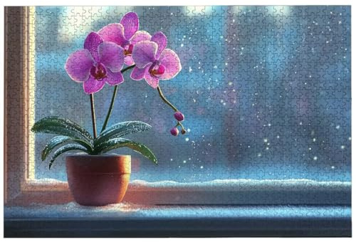 Puzzle 1000 Teile, Orchidee Puzzle 1000 Teile Erwachsene, Blume Holzpuzzle Erwachsene für Heimunterhaltung, EIN Herausforderndes Rätsel, Puzzlespiele für Die Ganze Familie, Wanddeko, Geschenke, -8321