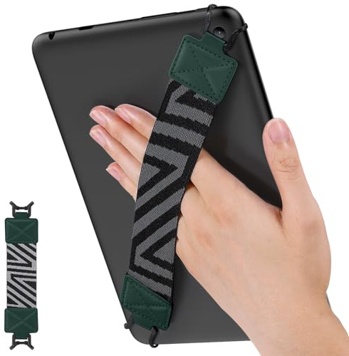 MoKo Handschlaufe für 9 - 11 iPad/Fire HD/Samsung Tablet, Nachtgrün | Tablet Zubehör für 9-11 Tablet, Gemusterte Elastisches Halteband Leicht mit Tragbarer ,Leichter Fingerhalterung