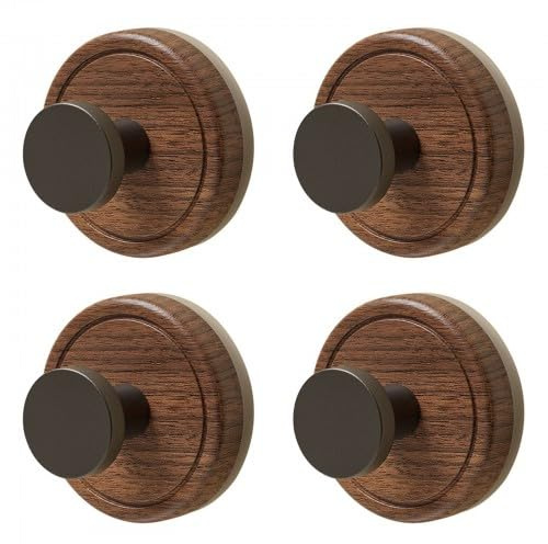 Hontaog 4 Ganci a Ventosa Senza Foratura Ventose Ganci Decorativi per Finestre con Aspetto Legno Gancio per Asciugamani Riutilizzabili Gancio da Parete per Cucina Bagno Finestra Liscia