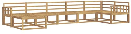 vidaXL Outdoor-Sofagarnitur 7 pcs Weiß Massivholz Akazie, Moderner Garten-Sofa, Flexible Sitzgelegenheit, wetterfestes Set für Entspannung im Hinterhof