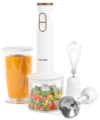 Salter Toronto Hand Blender 1000W With Variable Speed And Turbo | Stainless Steel Blending Rod, Whisk Attachment, 700 Ml Beaker With Storage Lid, Detachable Parts For Easy Cleaning, 1 M Cord