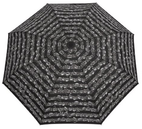 Mini Umbrella Line of Notes Black (Alu)