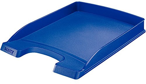 Leitz Briefkorb Flach A4, Briefablage in Premium-Qualität, Stapelbares Ablagefach als Schreibtisch-Organizer, Kombinierbar mit Plus-Serie, Blau, 52370035