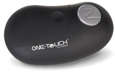Culinare C50650 One Touch Electronic Tin Opener, Black, Plastic/Stainless Steel, Automatic Can Opener, Battery Operated/Hands-Free Use/Magnetic Lid Removal/Soft-Grip, Batteries Not Included, 12.5 cm