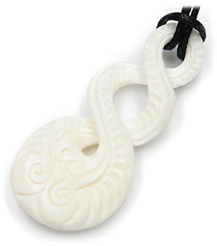 Drachensilber Maori Trippel Schmuck Kette Anhänger aus Knochen geschnitzt Fairtrade Schmuck 100% Handarbeit