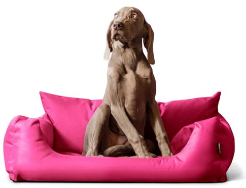tierlando® NEMO Hundebett aus robustem Oxford 600D, Hundesofa mit herausnehmbarer Komfort-Matratze und waschbarem Bezug, für kleine & mittelgroße Hunde Größe: 65x50cm | Farbe: 08 Pink