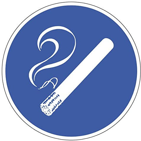 H.Klar Aufkleber Gebotsschild, Rauchen erlaubt - praxisbewährt Folie selbstkl. blau/weiß, 200mm