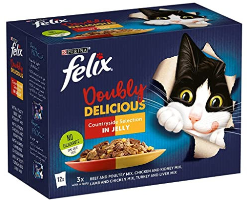 FELIX Doppelt leckere Fleischauswahl in Gelee Katzennassfutter 12x100g