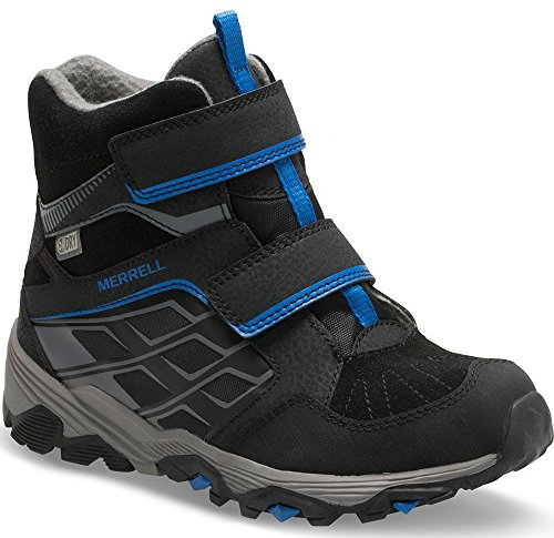 Merrell Kids' Moab Fst Polar Mid a/C Waterproof Hiking Boot, Black (Black), 29 UK