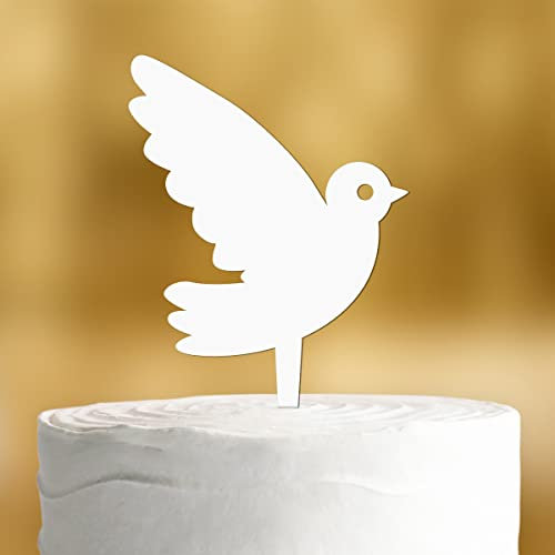 Cake Topper Taufe Taube [für kleine Torten] für die Tauftorte - Weiss - Tortendeko Taufe Mädchen, Cake Topper Mädchen, Tortendeko Junge, Tortendeko Taufe Jungen, Torten Topper
