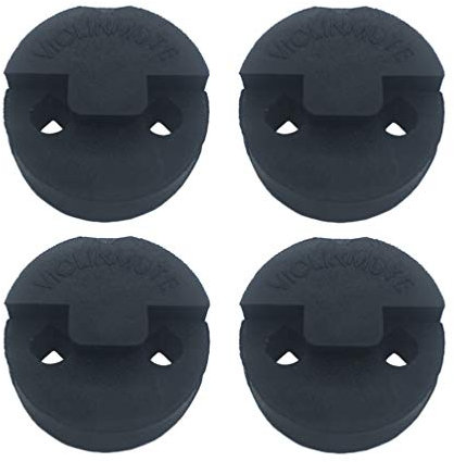Amgate Übungsdämpfer für Violine und kleine Violine, runde Tourte Style, Gummi-Dämpfer, Schwarz, 4 Stück