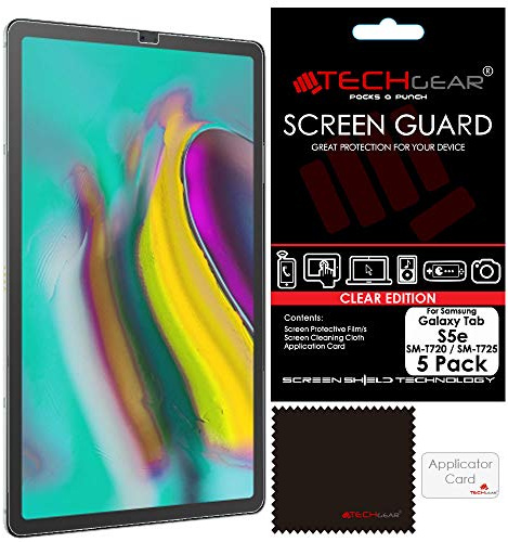 TECHGEAR [Pack of 5 Screen Protector Compatible with Samsung Galaxy Tab S5e 10.5 (SM-T720 / SM-T725), Ultra CLEAR Screen Protector Guard Cover
