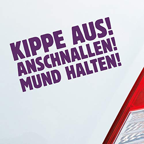Hellweg Druckerei Kippe aus! Anschnallen! Mundhalten! Auto Aufkleber Sticker Heckscheibenaufkleber