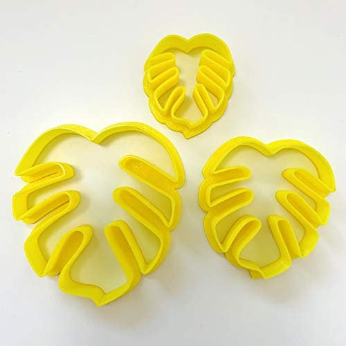 CHENRUI Ausstechformen aus Polymerton, Motiv: Monstera Blatt, 3 Stück