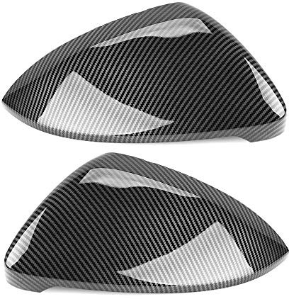2 Stück for VW Golf GTI MK7 MK7.5 7 Golf 7 R Touran L Golf7 G Außenspiegel Abdeckkappen (Carbon-Effekt) ABS Carbon-Faser-Farbe Auto Spiegelkappen