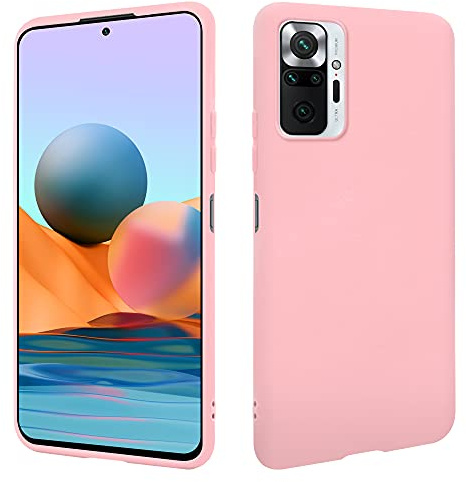 HSP Funda para Xiaomi Redmi Note 10 Pro, Carcasa Silicona, Case, Fina, Rosa | Antigolpes, antiarañazos, cortes precisos, bordes elevados, cámara protegida, capa cover, protector para móvil y teléfono