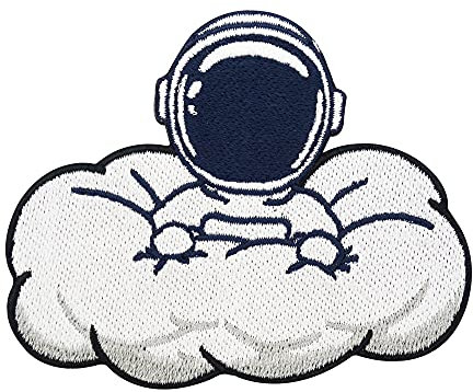 Astronaut in einer Wolke Patch zum Aufbügeln | Lustiger Weltraum Patches, Alien Ufo Bügelflicken, Nasa Raumschiff Flicken, Aufnäher Finally Home
