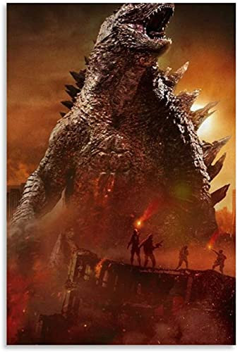 Iooie GemäLde Auf Leinwand Godzilla Vs Kong Amerikanische Monsterfilme und Bilder für die Esszimmerdekoration Wandkunst Malerei Poster Druckt Bilder 19.7x27.6(50x70cm) Kein Rahmen