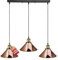 LEDSone 3 Head Rose Gold Vintage Industrial Ceiling Hanging Light Shade Loft Style Metal Ceiling Pendant Lamp for Kitchen Island, Living Room, Dining Room E27 UK Holder Kit, Rose Gold, Cone