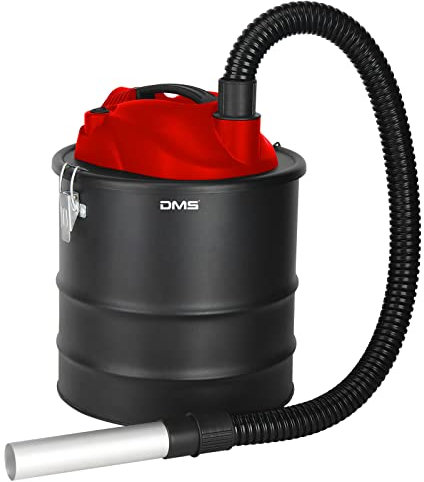 DMS® 2in1 Aschesauger 1200W Kaminsauger für Kamin - 20L Volumen - Saug- und Blasfunktion mit Hepafilter und Vorfilter Asche Ruß Staubsauger für Kamin Grill Ofen metallverstärkter Saugschlauch (Rot)