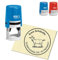 Stempel Adressstempel personalisiert - Ziege - rund ∅ 40mm Automatikstempel als Firmenstempel Namensstempel Bürostempel