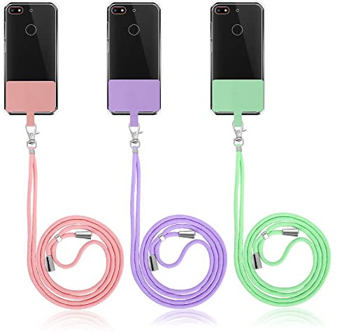 Cobee Phone Lanyard, 3Pcs Phone Lanyards for Around the Neck Adjustable Moblie Phone Wrist Straps Nylon Patch Phone Neck Strap Universal Cell Phone Lanyard Crossbody Compatible with Smartphones